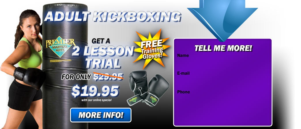 Adult Kickboxing Seagoville get a 2 lesson trial for only $19.95!