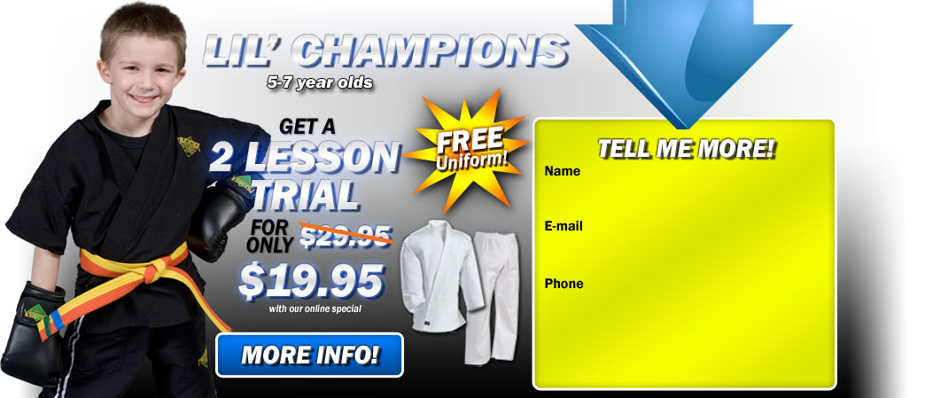 Kids Martial Arts Seagoville Program for kids 5-7 get a 2 lesson trial for only $19.95!